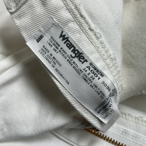 Wrangler White Cowboy Cut Jeans- 4-H/FFA Show Jeans 34X36 - Picture 6 of 6